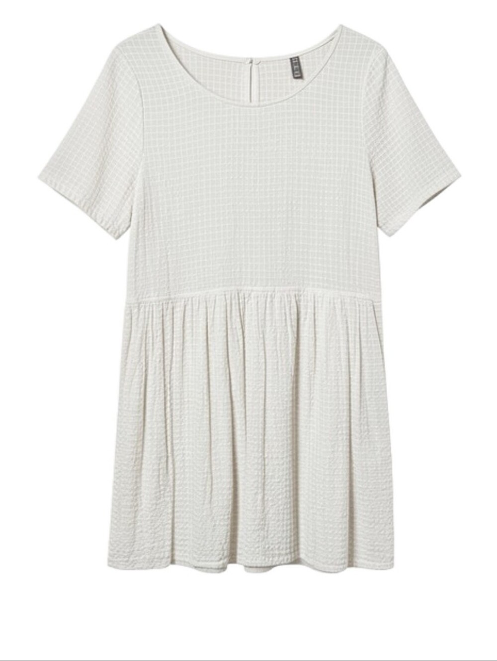 Cream Short-Sleeve Babydoll Dress XS  Small Medium PTP 18"